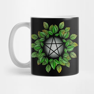 Leafy Grey Pentagram T-Shirt Mug